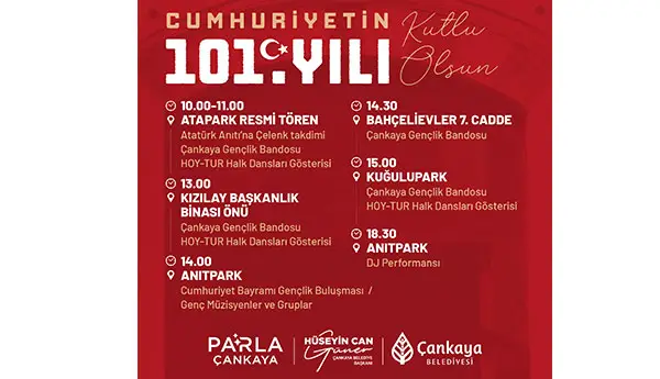 Cumhuriyetin 101. Yılı Coşku ve İnançla Çankaya'da Kutlanacak haber görseli