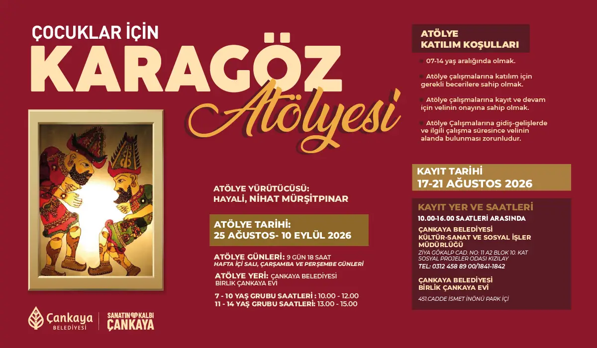Çankaya’da Çocuklar için Karagöz Atölyesi Başlıyor haber görseli