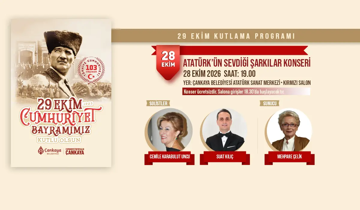 29 Ekim Kutlama Programı Atatürk'ün Sevdiği Şarkılar Konseri