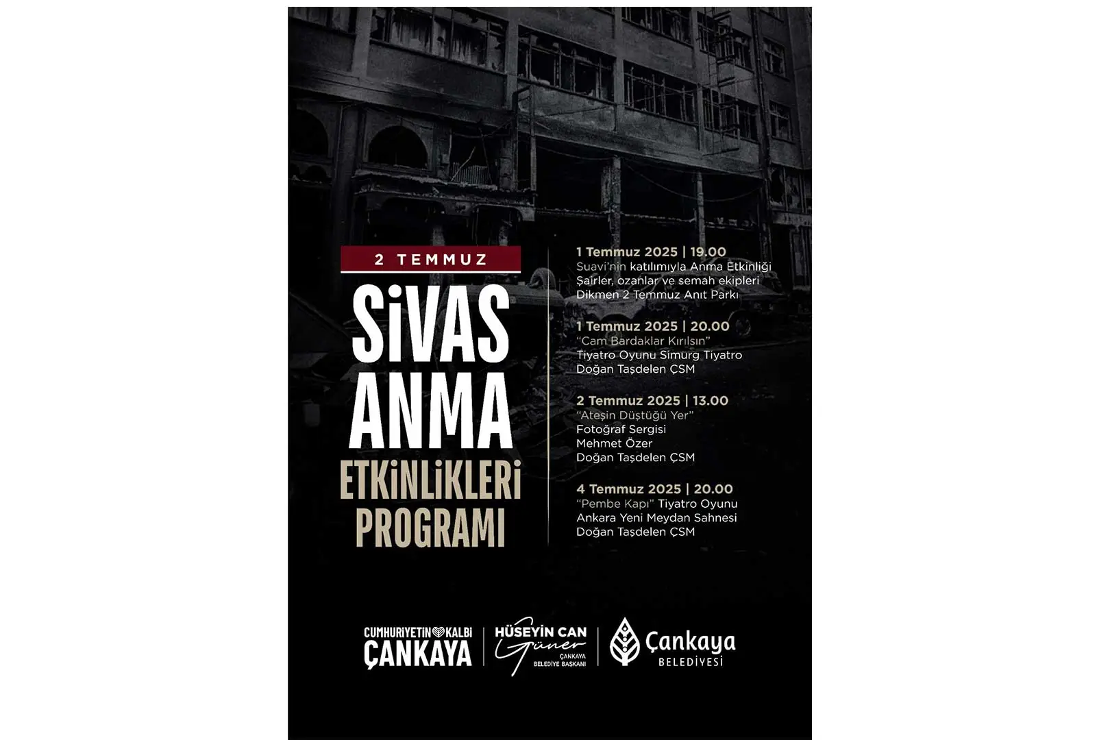 Çankaya Belediyesi'nden 2 Temmuz Anma Programı: "Unutmadımaklımda" haber görseli