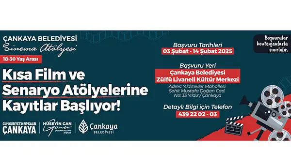 Çankaya Belediyesi'nden Sinema Tutkunlarına Fırsat: Sinema Atölyesi Başlıyor haber görseli