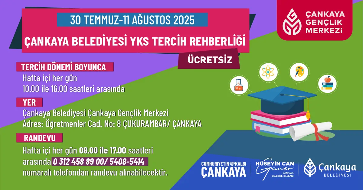 Çankaya'da Üniversite Adaylarına Ücretsiz Tercih Desteği haber görseli
