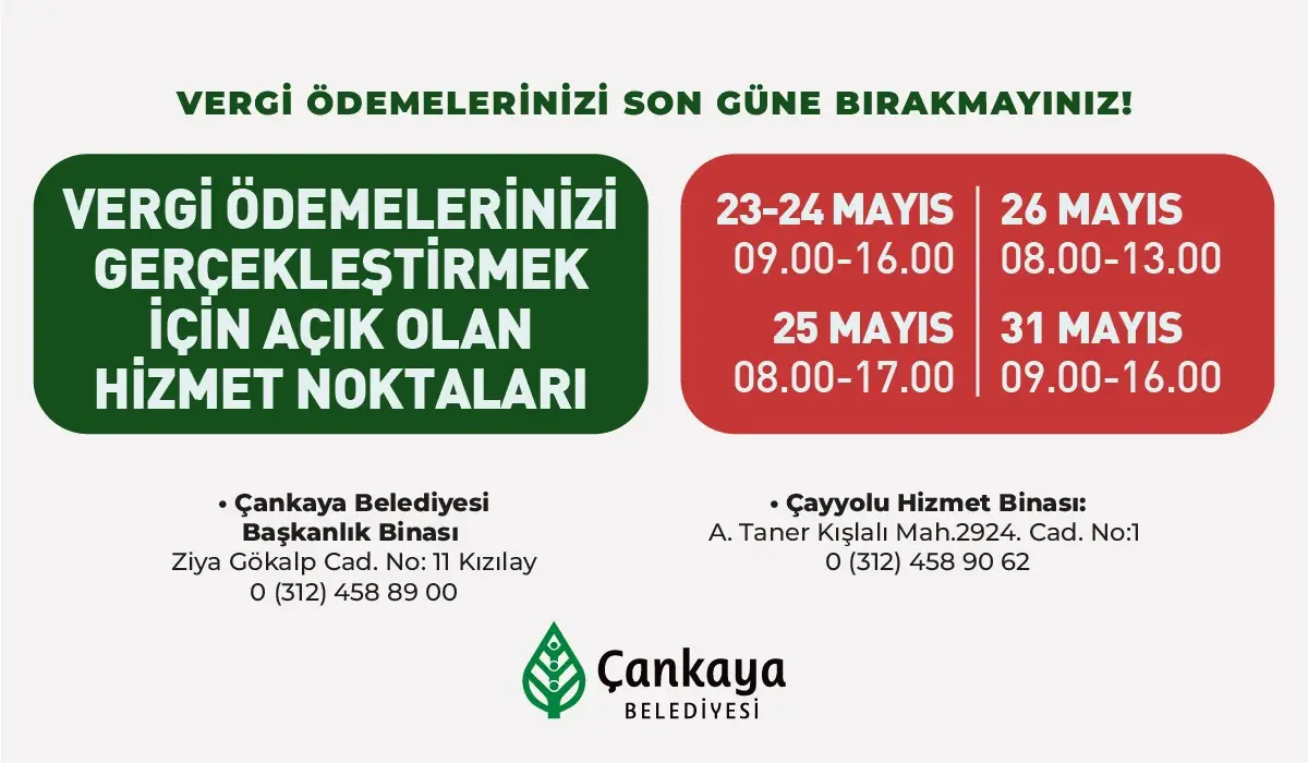 Emlak ve Çevre Temizlik Vergisi Ödemelerinizi Son Güne Bırakmayınız haber görseli